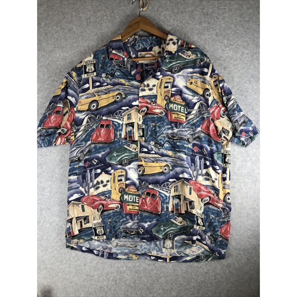 Vintage Paradise Found Men’s Route 66 Corvette Sunset Motel Size Large